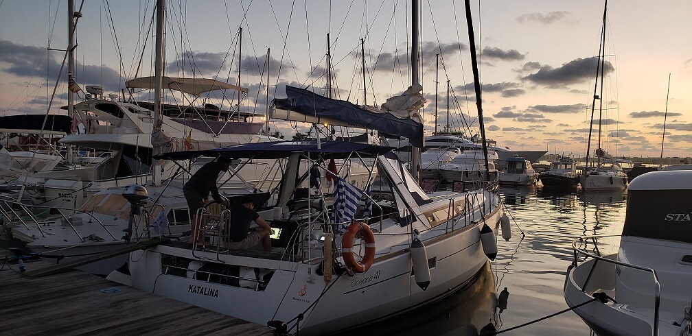 In the Puerto de Sabina, the only harbour in Formentera.