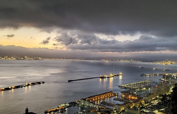 Gibraltar at night.