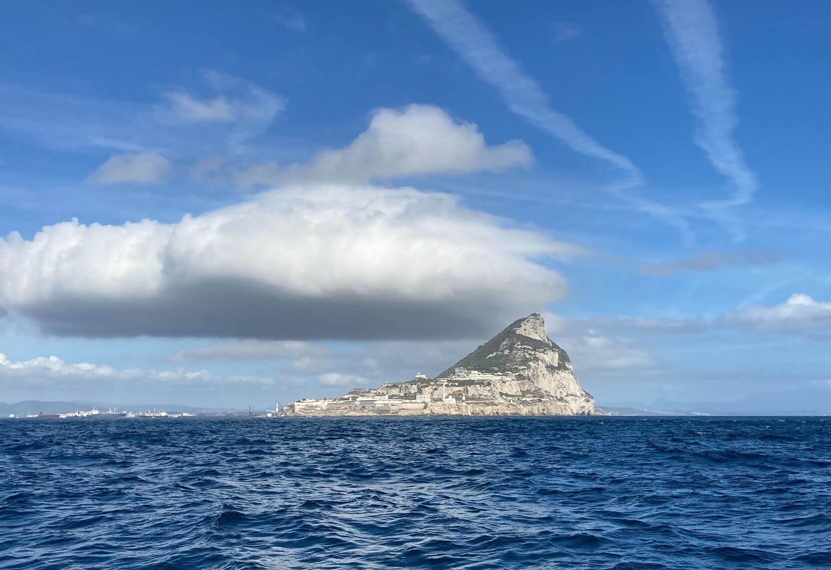 Rounding the Gibraltar Rock.