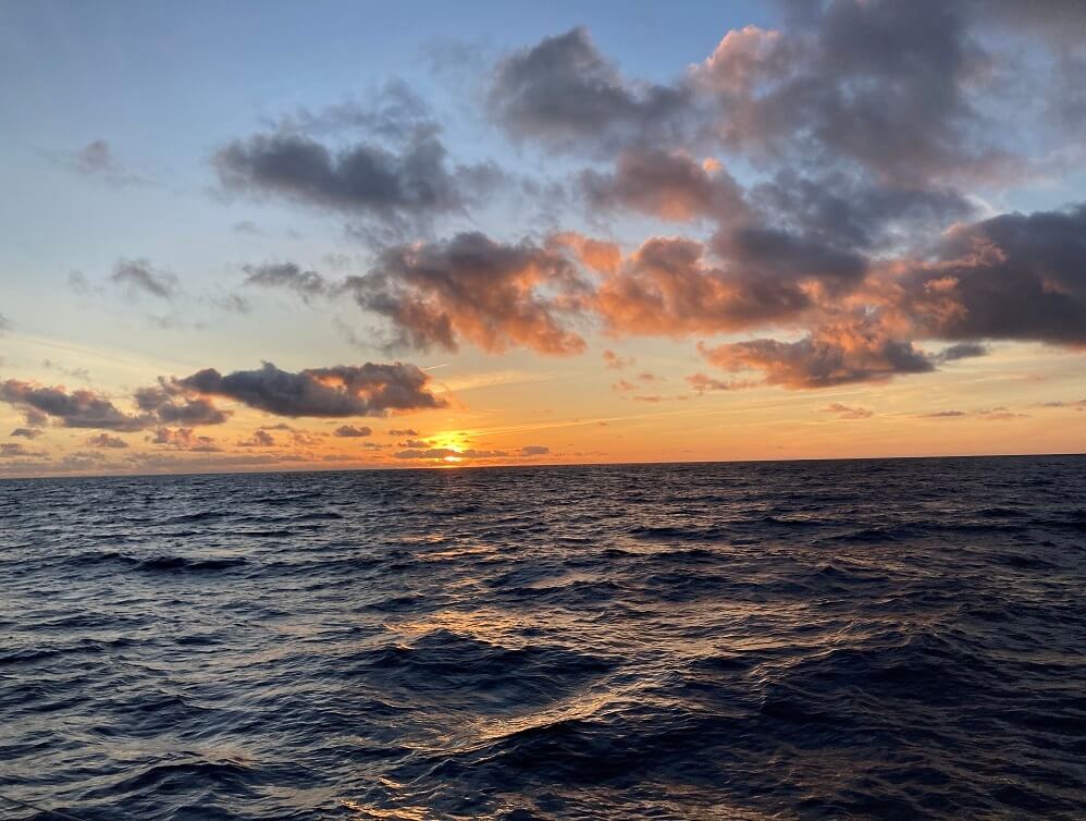 One of many beautiful sunsets on the ocean.