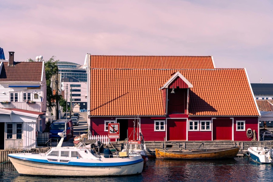 Colourful Kristiansand harbour